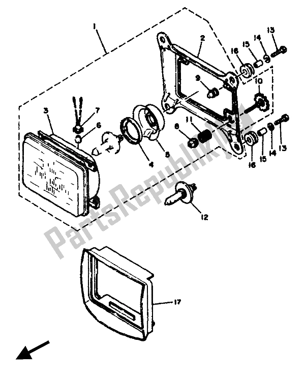 Tutte le parti per il Faro del Yamaha RD 350F 1985