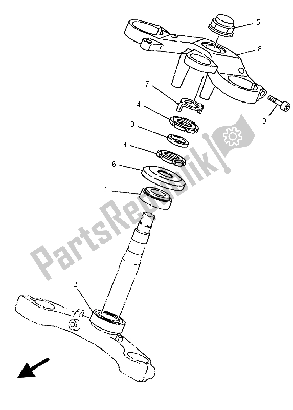 All parts for the Steering of the Yamaha TZR 125 1997