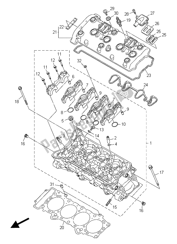 Todas las partes para Cabeza De Cilindro de Yamaha YZF R1M 1000 2015