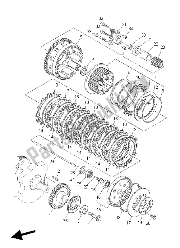 All parts for the Clutch of the Yamaha MT 01 5 YU4 1670 2006