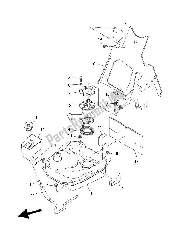 Todas las partes para Depósito De Combustible de Yamaha YP 400 Majesty 2011