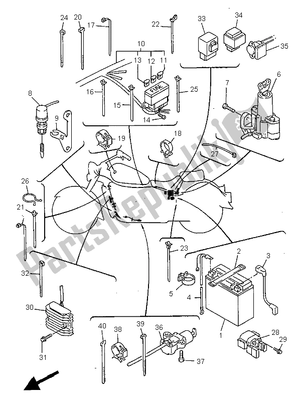 Todas las partes para Eléctrico 1 de Yamaha XVZ 1300A Royalstar 1998