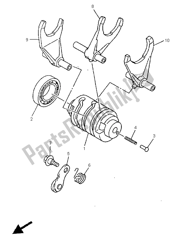 Todas las partes para Cambio De Leva Y Horquilla de Yamaha WR 400F 1998