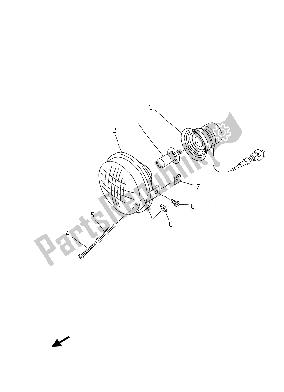All parts for the Headlight of the Yamaha YFM 450 FGD IRS Grizzly 4X4 2013