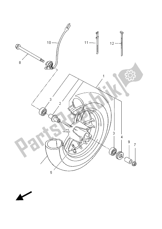 Alle onderdelen voor de Voorwiel van de Yamaha YN 50 FU 2015
