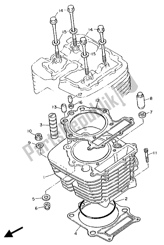 Todas las partes para Cilindro de Yamaha XT 600Z Tenere 1990