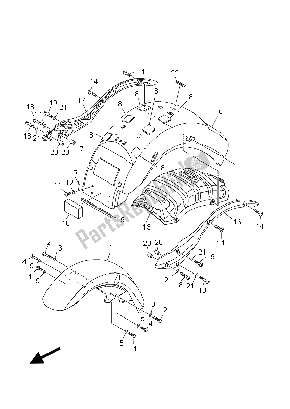 Todas las partes para Defensa de Yamaha XV 1900A 2012