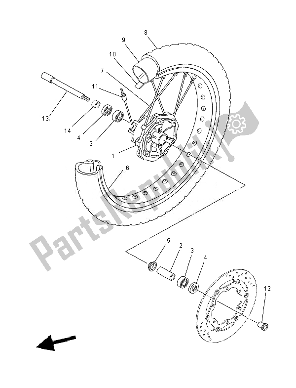 Tutte le parti per il Ruota Anteriore del Yamaha XT 660R 2007