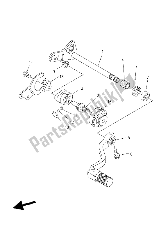 Todas as partes de Eixo De Mudança do Yamaha YZ 125 2004