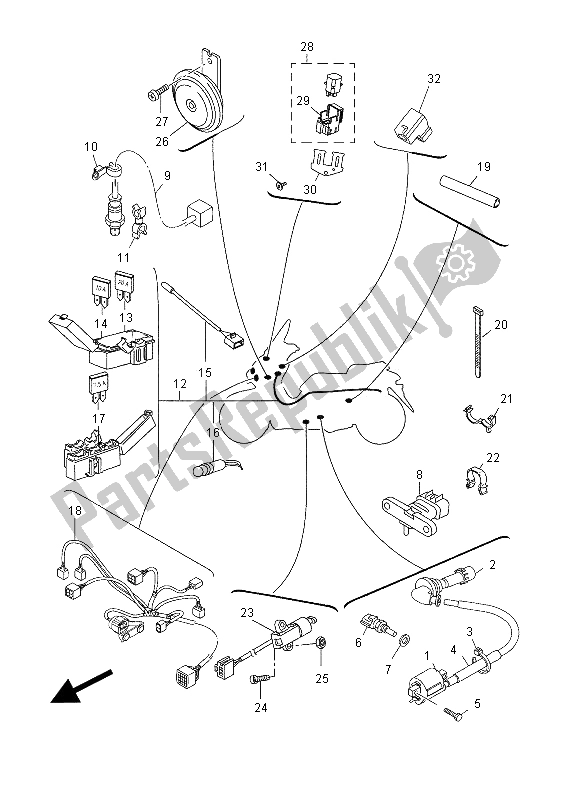 Toutes les pièces pour le électrique 2 du Yamaha YP 400R 2014