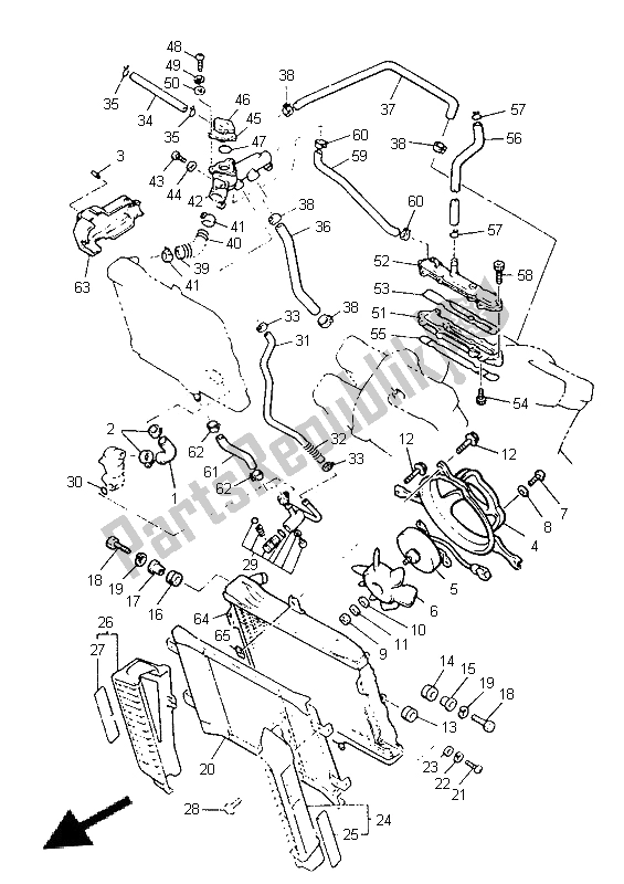 Tutte le parti per il Tubo Del Radiatore del Yamaha V MAX 12 1200 1996