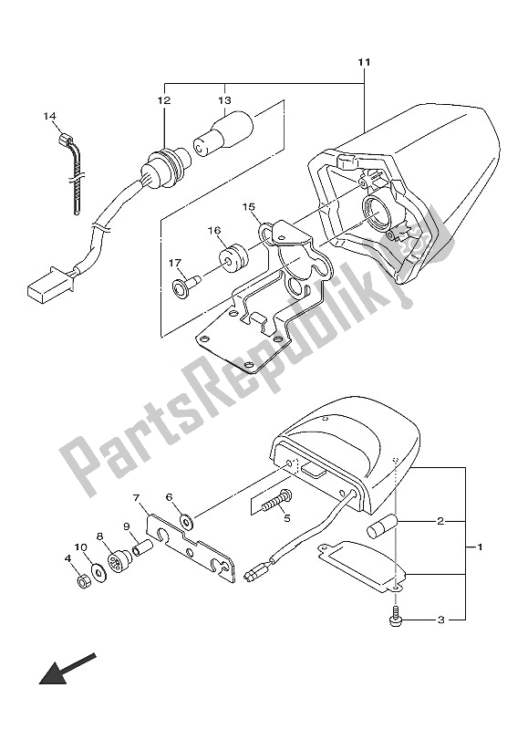 Tutte le parti per il Fanale Posteriore del Yamaha XJ6F 600 2016