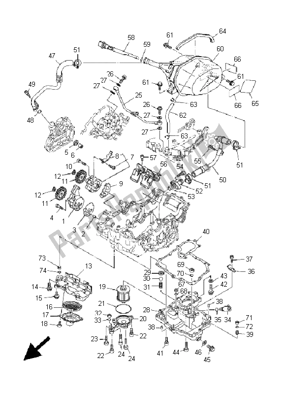 Todas las partes para Bomba De Aceite de Yamaha TDM 900A 2005