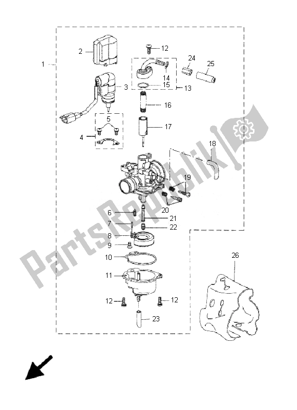 All parts for the Carburetor of the Yamaha CW 50 BWS 2007