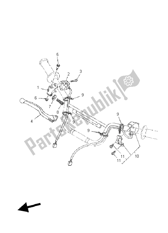 All parts for the Handle Switch & Lever of the Yamaha TT R 110E 2011