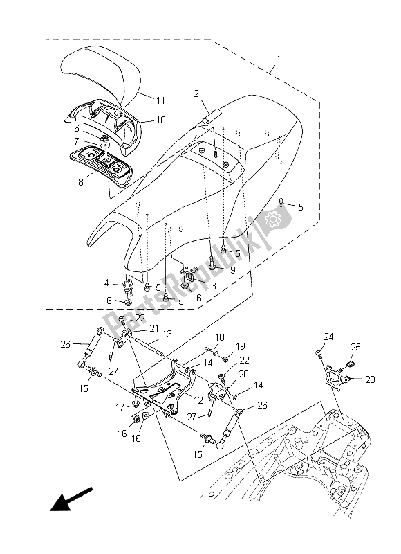 Tutte le parti per il Posto A Sedere del Yamaha XP 500A 2015