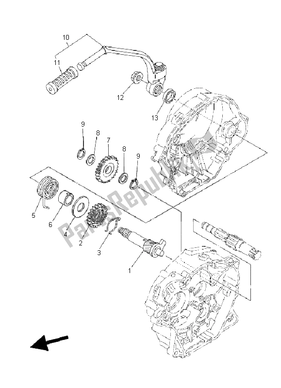 All parts for the Starter of the Yamaha YB 125 SPD 2008