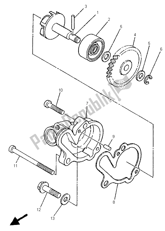 Todas as partes de Bomba De água do Yamaha DT 125R 1999