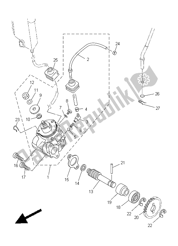 All parts for the Oil Pump of the Yamaha DT 125 RE 1998