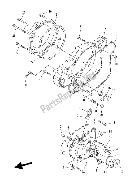 Todas las partes para Tapa Del Cárter 1 de Yamaha YZ 450F 2008