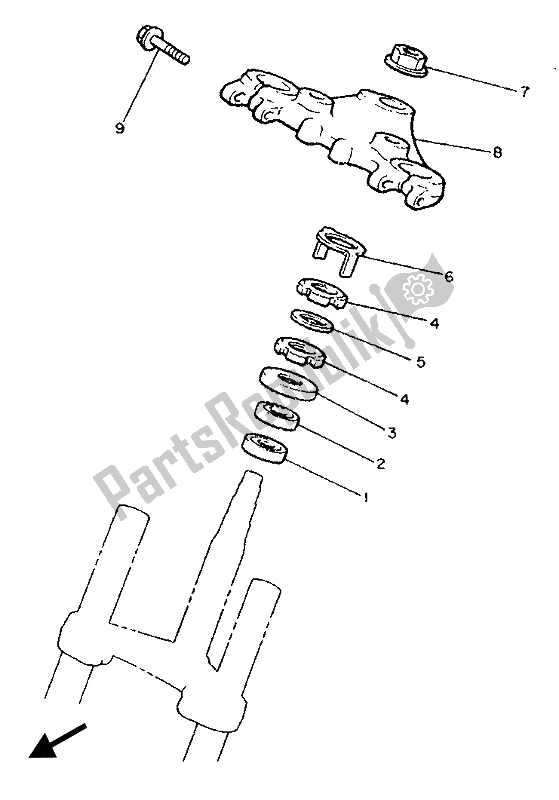 Todas as partes de Direção do Yamaha XJ 900F 1989