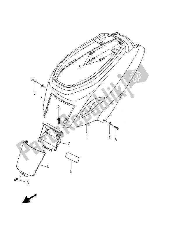 Toutes les pièces pour le Couvercle Latéral du Yamaha CW 50 2013