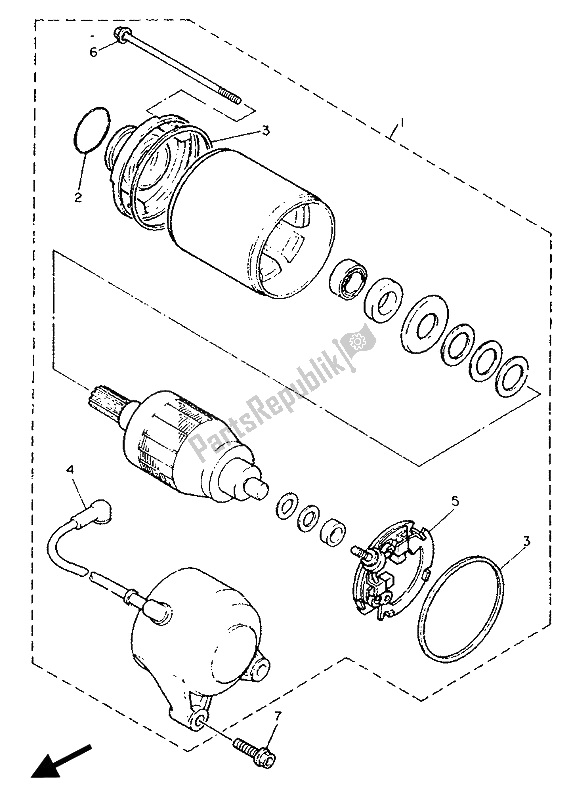 Todas las partes para Motor De Arranque de Yamaha FZ 750 Genesis 1990