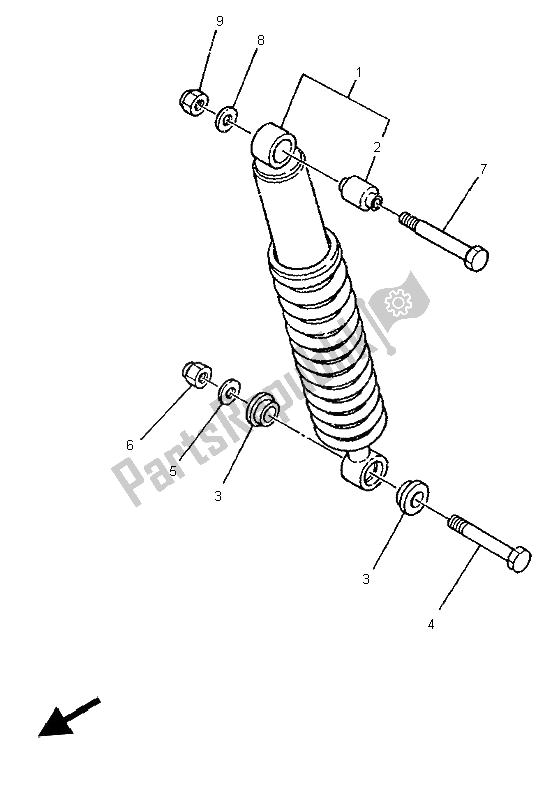 All parts for the Rear Suspension of the Yamaha DT 125R 1997