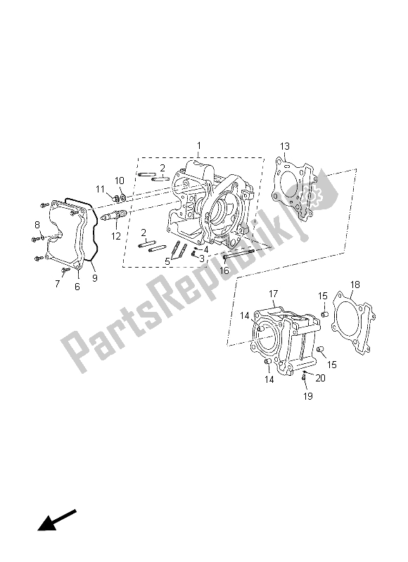 Tutte le parti per il Cilindro del Yamaha VP 125 X City 2012