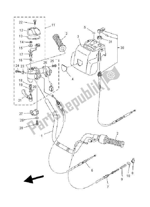 Wszystkie części do Uchwyt Kierownicy I Kabel Yamaha YFM 600F Grizzly 4X4 2000