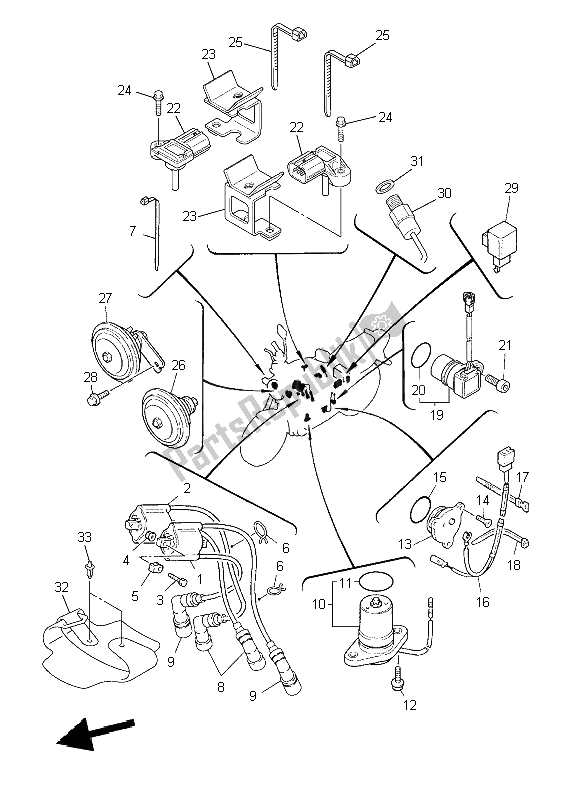 Toutes les pièces pour le électrique 1 du Yamaha XJR 1300 2009