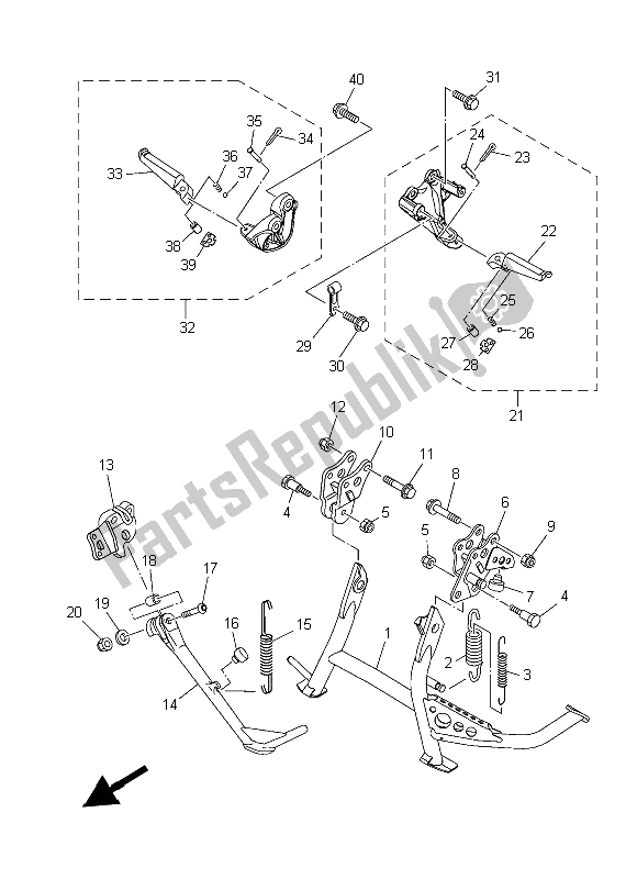 Wszystkie części do Podstawka I Podnó? Ek Yamaha XP 500A Dnms 2015