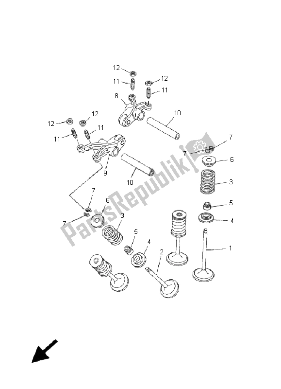 Tutte le parti per il Valvola del Yamaha YFM 700R 2009
