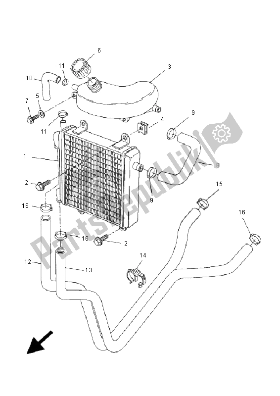 All parts for the Radiator & Hose of the Yamaha YQ 50L Aerox Race Replica 2008