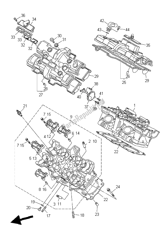 Tutte le parti per il Testata del Yamaha VMX 17 1700 2009