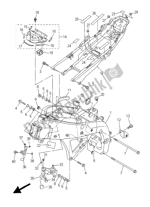 Todas las partes para Marco de Yamaha YZF R6 600 2014