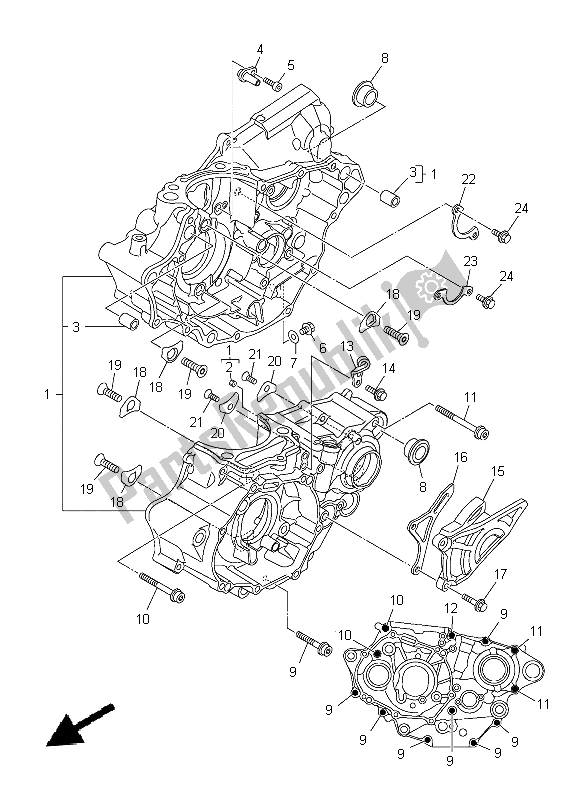 Todas as partes de Bloco Do Motor do Yamaha YZ 250 FX 2015