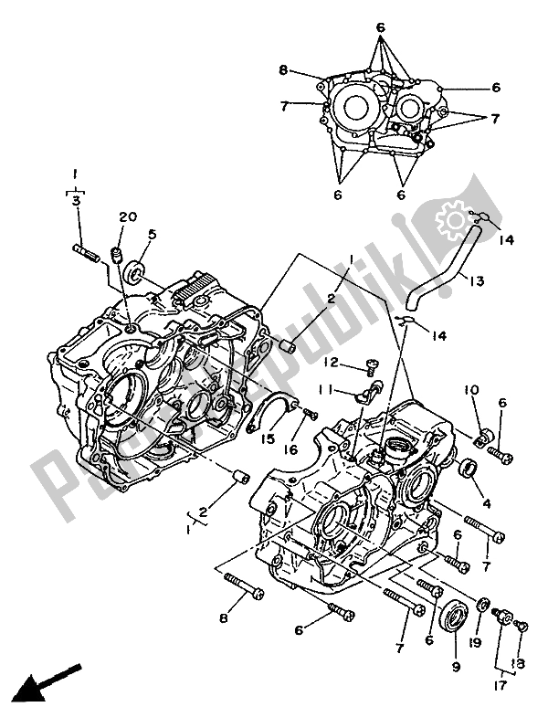 Todas las partes para Caja Del Cigüeñal de Yamaha XT 350 1986