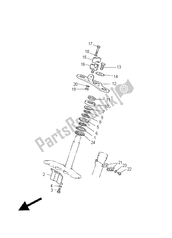 All parts for the Steering of the Yamaha PW 80 2000