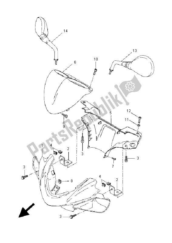 All parts for the Cowling 1 of the Yamaha YQ 50R Aerox 2006