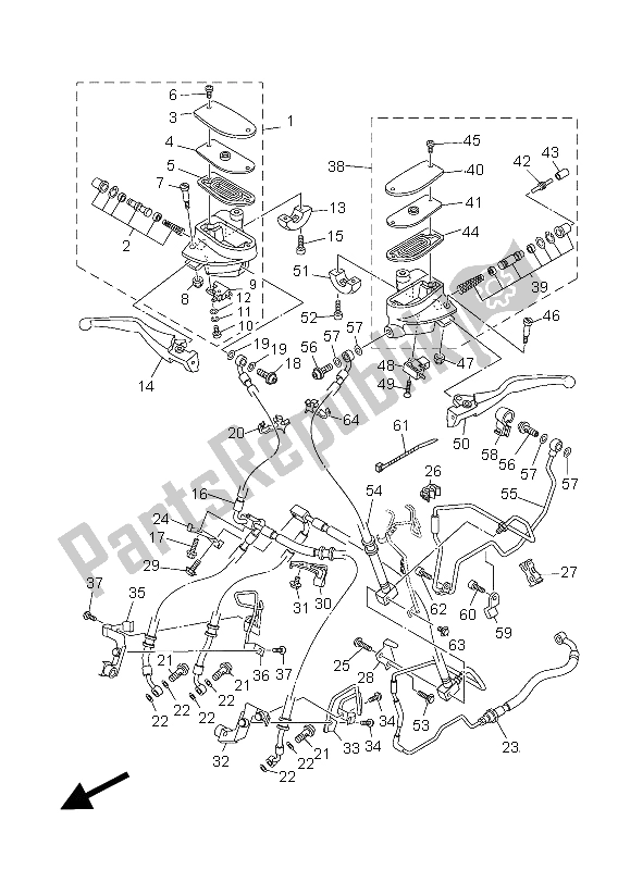 Todas las partes para Cilindro Maestro Delantero de Yamaha XV 1900A 2012