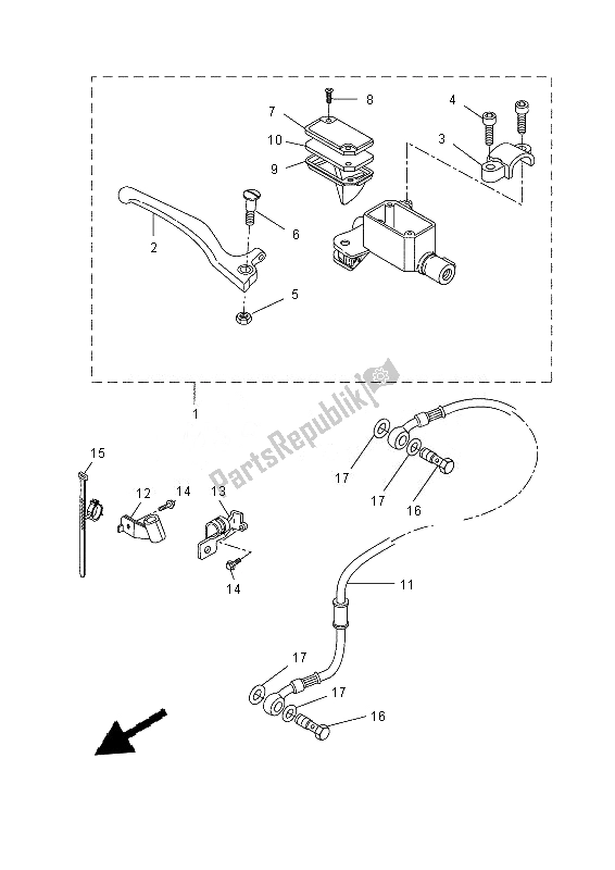 All parts for the Front Master Cylinder of the Yamaha NS 50 2013