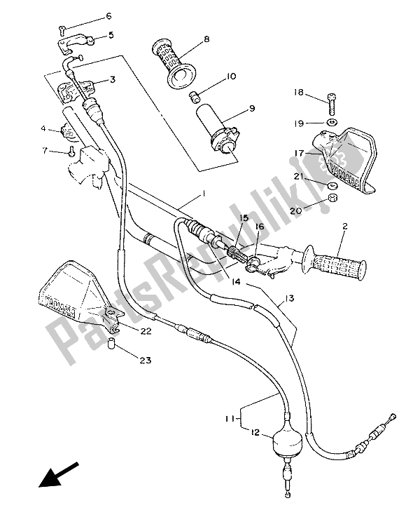 All parts for the Steering Handle & Cable of the Yamaha IT 200 1986