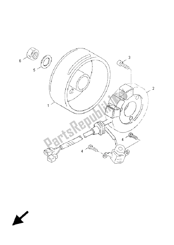 All parts for the Generator of the Yamaha YN 50F 4T Neos 2009