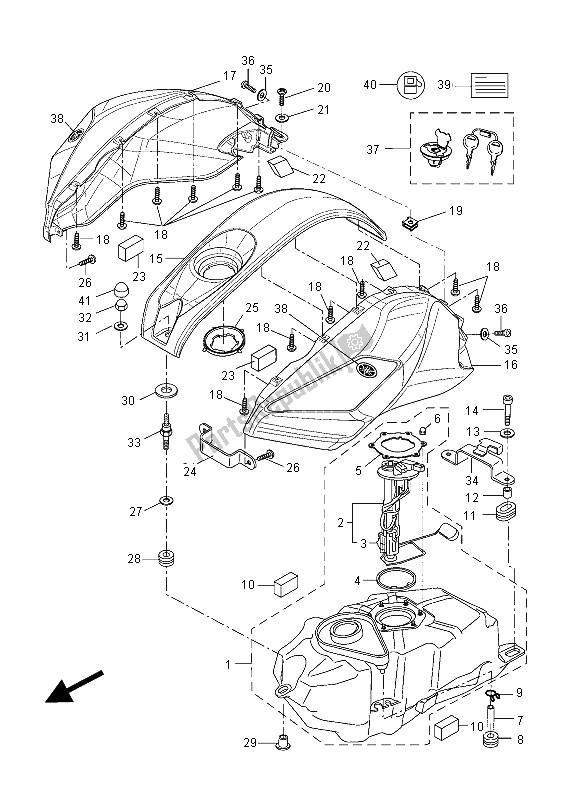 Todas as partes de Tanque De Combustível (mnm3-vyr1) do Yamaha YZF R 125 2015