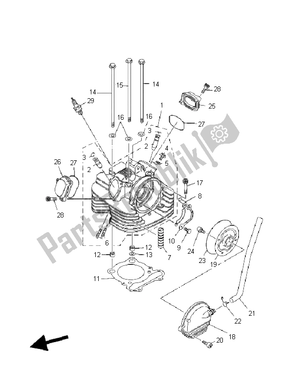 Todas las partes para Cabeza De Cilindro de Yamaha YFM 350 BA Bruin 2X4 2006