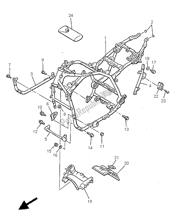 All parts for the Frame of the Yamaha V MAX 12 1200 1999