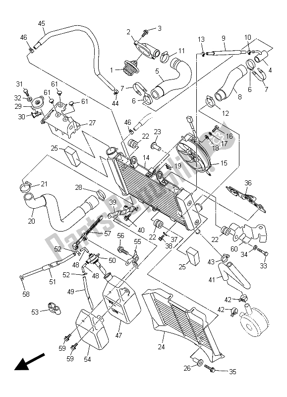 All parts for the Radiator & Hose of the Yamaha XJ6 SA 600 2015