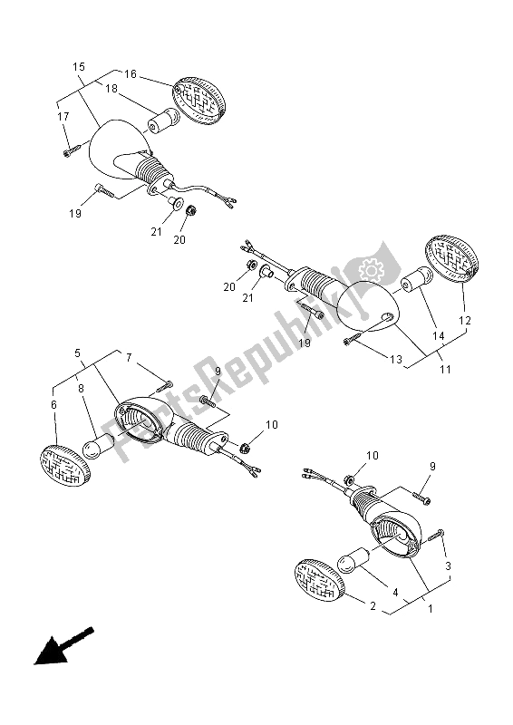 Tutte le parti per il Luce Lampeggiante del Yamaha MT 03 660 2012