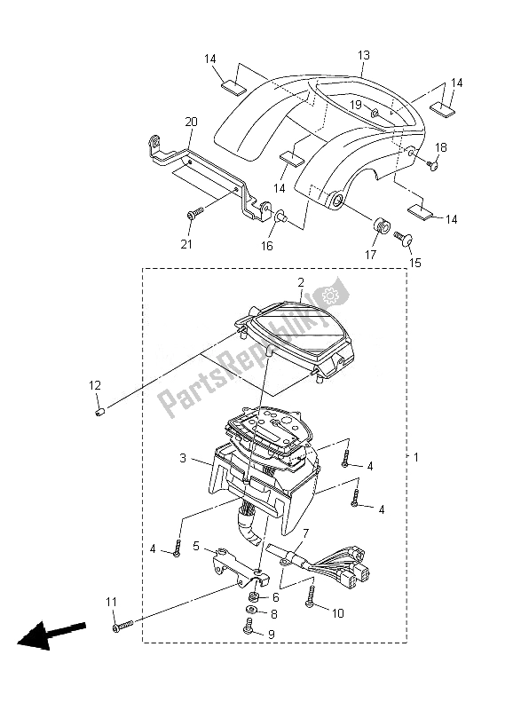 Todas as partes de Metro do Yamaha XVS 1300A Midnight Star 2010